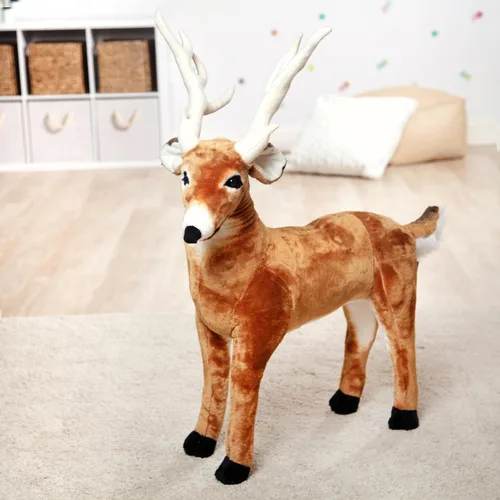 Vista 10 de Ciervo gigante de Melissa & Doug, animal realista relleno, más de 3 pies de largo