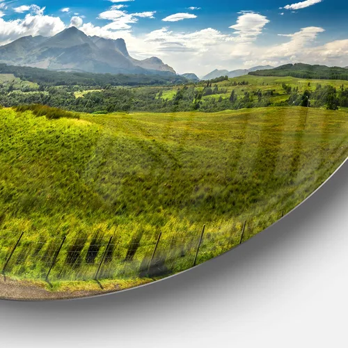Vista 3 de Designart Scottish Highlands Panoramic View Paisaje Metal Wall Art Disco de 11, 11 x 11, azul