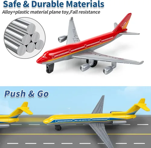 Vista 4 de Paquete de 6 Aviones de Juguete, Juguete de Avión de Metal Fundido para Niños de 3, 4-7, 8-12 Años, Modelo de Aviones de Aleación/Aviones