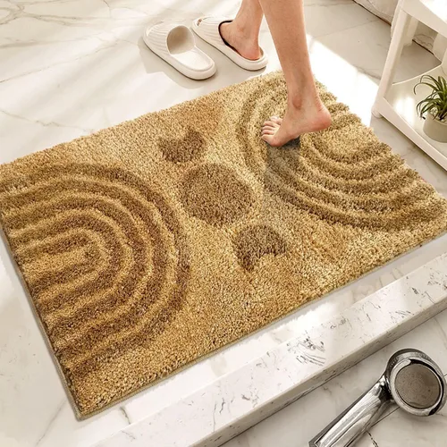Vista 11 de Alfombras de Baño Bohemias Bonita Alfombra de Baño Bohemia Antideslizante de Microfibra Alfombrilla de Baño Abstracta para Dormitorio Alfombra Beige