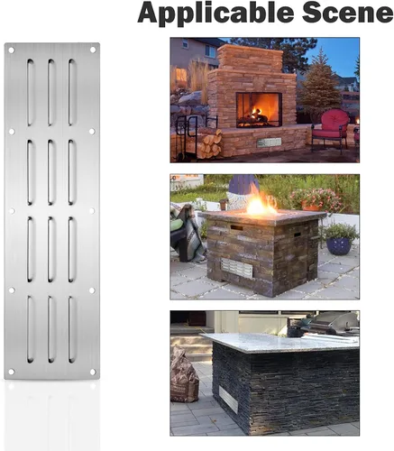 Vista 2 de Stanbroil - Panel de ventilación de acero inoxidable para accesorio de parrilla, 15" x 4-1/2