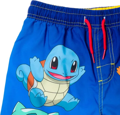 Vista 6 de Pokemon Bulbasaur Charmander Squirtle Pikachu - Conjunto de traje de baño para niños pequeños a grandes, Azul