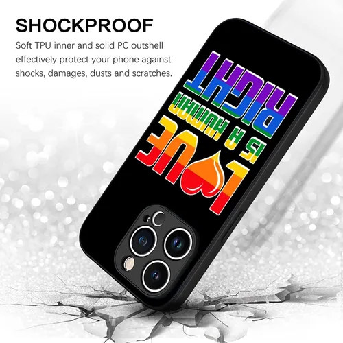 Vista 5 de Love is A Human Right Rainbow LGBT Pride - Funda compatible con iPhone 16 15 14 13 12 11 Pro Max Samsung Galaxy S24 S23 S22 S21 S20 FE Plus