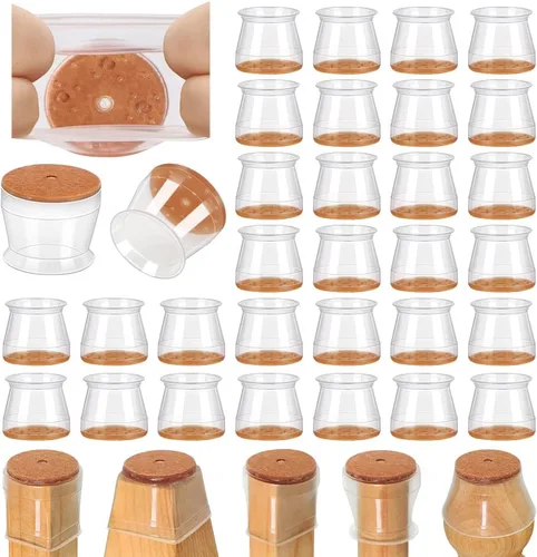 Vista 10 de 24 protectores de suelo para patas de silla para suelos de madera dura, cubiertas de silicona para proteger suelos de baldosas de madera, parte