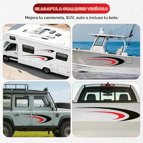 Vista 5 de Juego de 6 calcomanías gráficas grandes para caravana, juego de calcomanías de vinilo para carrocería de automóvil, calcomanías universales
