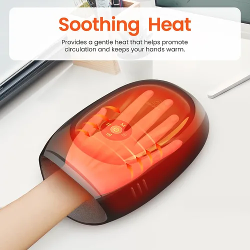 Vista 5 de COMFIER Masaje de manos con calor y compresión, control de aplicación, máquina masajeadora de manos para artristis, túnel carpiano, masajeador