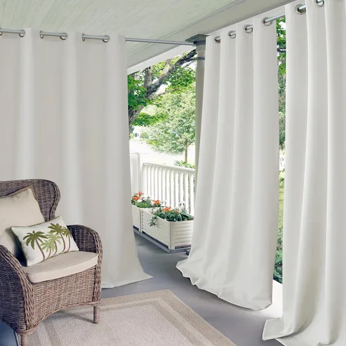 Vista 6 de Elrene Home Fashions Panel de cortina de ventana con ojales y protección UV para interiores y exteriores