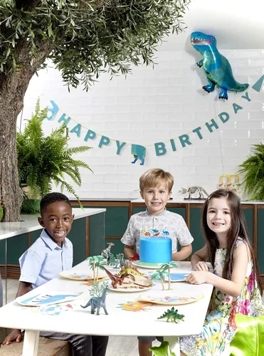 Vista 7 de Talking Tables Servilletas de papel de dinosaurio para fiestas de cumpleaños de niñas o niños, 13 x 13 pulgadas, colores mezclados, paquete de 20