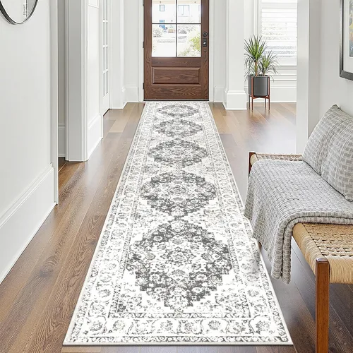 Vista 30 de Pauwer Alfombra vintage de flores 2 x 3 pulgadas, estilo envejecido, antideslizante, de pelo bajo, tapete para entrada, interior, pequeña, retro