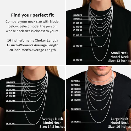 Vista 4 de ASHINE 925 Sterling Silver Box Chain Necklace for Women, 1mm 0.8mm Replacement Link Chain for Pendants, Dainty & Sturdy Necklace Available in 16-36