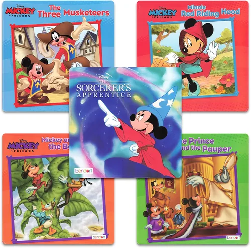 Vista 2 de Mickey Mouse - Juego de juguetes de baño, paquete de 5 piezas con 5 libros de tablero de Mickey Mouse para aprender a leer, libro de hora de baño
