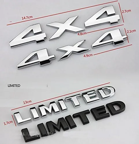 Vista 3 de Yoaoo - 2 unidades (1 juego) Auto Tuning Limited - Emblema para puerta de maletero con logotipo 3D para Grand Cherokee Wrangler Compass Auto Chrome