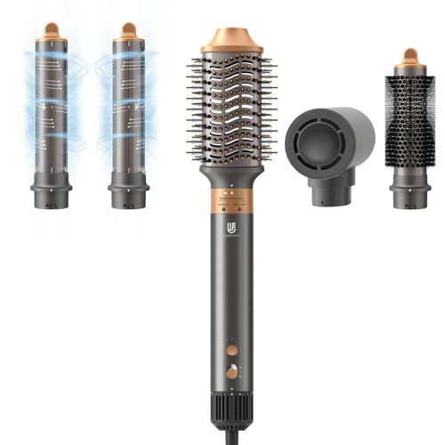 Vista 9 de Estilizador de aire caliente, cepillo secador de pelo con iones negativos, rizadores de cabello con enrollado automático y flujo de aire, moldeador