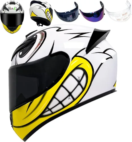Vista 25 de HTLNUZD - Casco de motocicleta de cara completa, compatible con Pinlock, viseras transparentes y tintadas, modelo aprobado por DOT, casco de moto