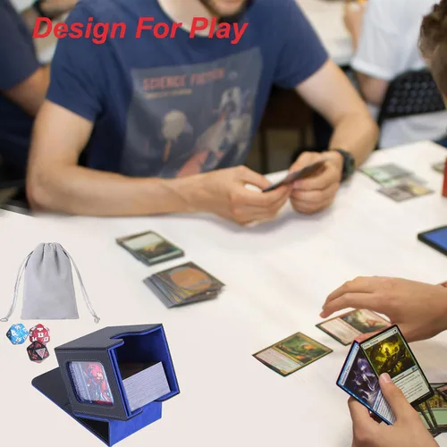 Vista 7 de AFIING MTG Caja de Mazo para Commander Display, Caja de Cartas que Cabe 100 Cartas con Doble Funda, Caja de Almacenamiento Magic Commander TCG con 2
