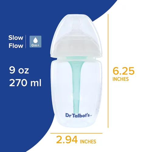 Vista 5 de Dr. Talbot's Biberones anticólicos de 9 onzas, biberones para bebés recién nacidos de 0 meses en adelante, biberones autoferilizantes para recién