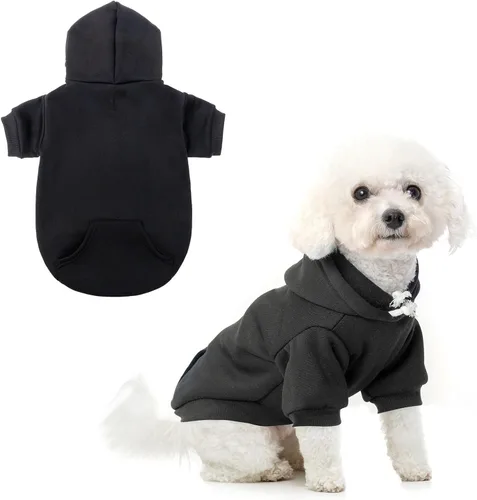 Vista 12 de SCENEREAL Sudaderas con capucha de seguridad para perros de tamaño pequeño, mediano y grande, ropa de felpa cepillada con gorro, abrigo de algodón
