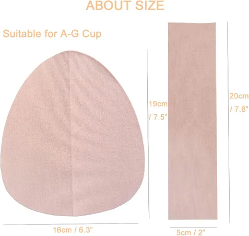 Vista 2 de Cinta de levantamiento de senos para pechos grandes, impermeable, 3 pares, brasier de elevación invisible con cinta de pecho push up fuerte soporte