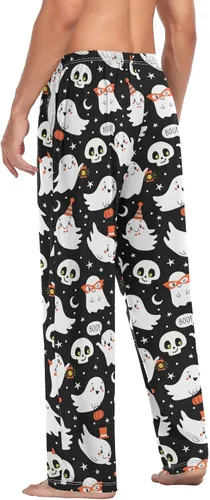 Vista 6 de Aslsiy Pantalones de pijama navideños para hombre de Candy Cane