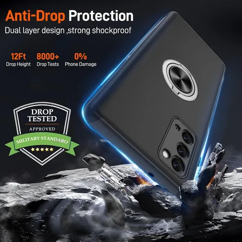 Vista 159 de Gritup - Funda para Galaxy A05S con protector de pantalla HD×2, funda protectora para teléfono a prueba de golpes con soporte magnético de anillo