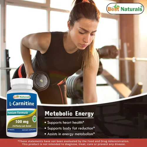 Vista 5 de Best Naturals Tartrato de L-carnitina 500 mg 90 comprimidos (90 unidades (paquete de 3))