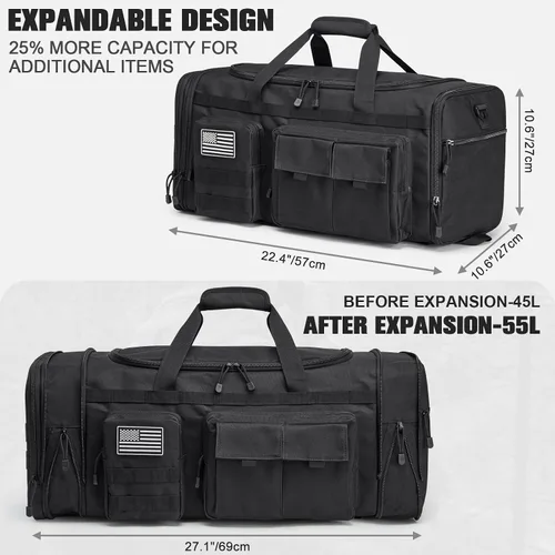 Vista 2 de G4Free Bolsa de lona 3 en 1 para viajes, mochila grande de gimnasio para hombres y mujeres con compartimento para zapatos y bolsillo para ropa