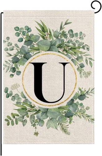 Vista 22 de wyooxoo Bandera de jardín floral con monograma de letra A, de 12 x 18 pulgadas, doble cara para exteriores, familia, apellido, bandera inicial