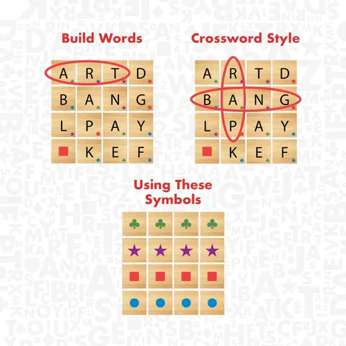 Vista 2 de Wordoku Fun Spelled Out - Crucigrama Sudoku Word Puzzle Juego de mesa para juego familiar, juego de cerebro nocturno con azulejos de madera de 1 a 6