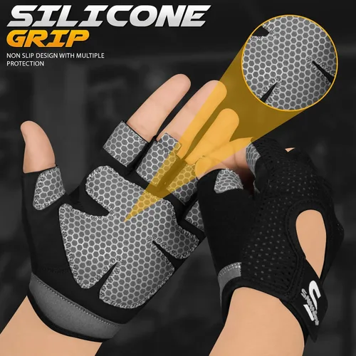 Vista 2 de SAWANS Guantes de entrenamiento para hombres y mujeres, guantes para levantamiento de pesas, guantes de gimnasio, fitness, ejercicio, ciclismo
