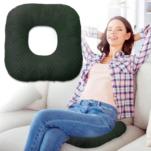 Vista 8 de Cojín de asiento con forma de dona rellena para dolor de coxis y coccix, hemorroides, úlceras de cama, embarazo, próstata, recuperación