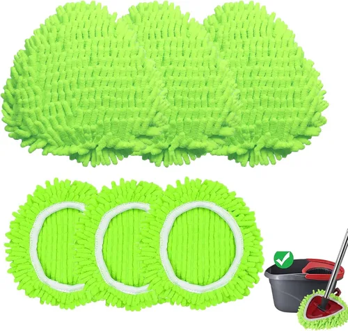 Vista 8 de Juego de 4 almohadillas de trapeador de microfibra reutilizables compatibles con el sistema de mopa giratoria O-Cedar EasyWring de 1 tanque