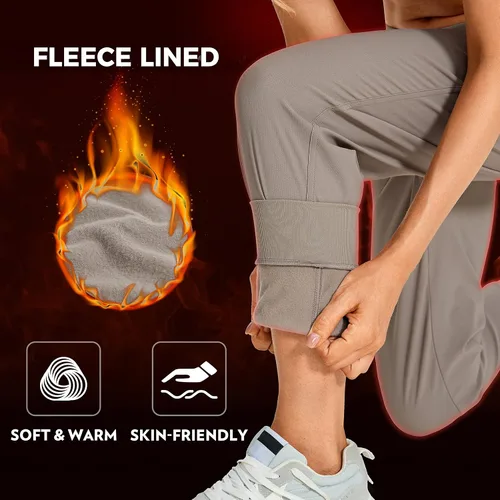 Vista 2 de CRZ YOGA Pantalones deportivos de entrenamiento con forro polar para mujer de 275 pulgadas impermeables para correr atletismo senderismo térmico