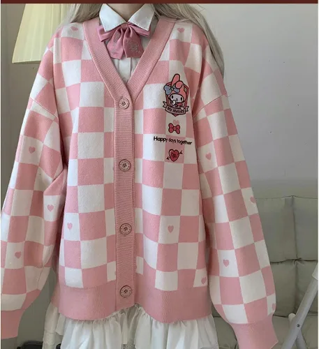 Vista 3 de Suéter de cárdigan japonés para mujer, suéter de uniforme Kawaii JK, suéter de cosplay