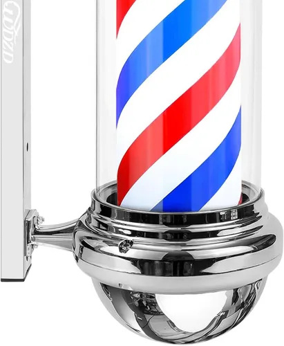 Vista 5 de Luz de poste de barbero de plata de 29 '' Plateado