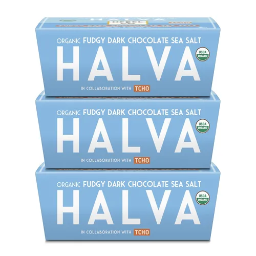 Vista 6 de HEBEL & CO Paquete de 3 trozos de chocolate Halva Certificado USDA orgánico, sin gluten, Kosher y vegano, 8 onzas cada uno