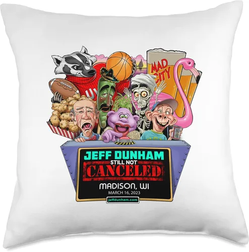 Vista 5 de JEFF DUNHAM Madison, WI (2023) - Almohada de 16 x 16 pulgadas, multicolor