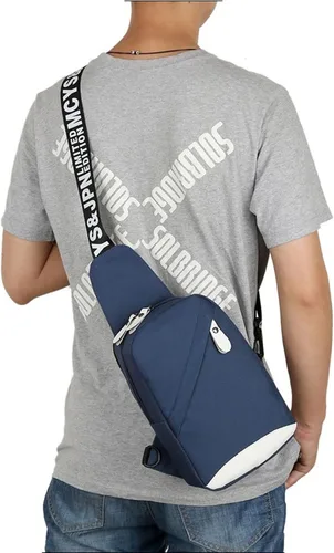 Vista 4 de ANACRO Bolso de hombre a la moda para hombre, bolso bandolera de hombro para hombre y mujer, mensajero para cruzar, cinturón, bolso principal