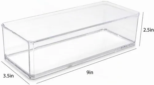 Vista 2 de Isaac Jacobs Organizador de almacenamiento apilable rectangular de acrílico transparente