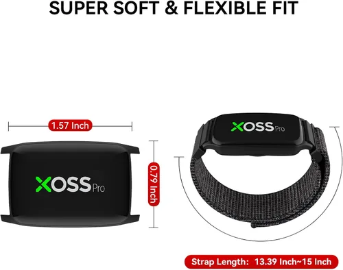 Vista 6 de XOSS BBP Heart Rate Monitor Armband with Bluetooth5.0 & ANT+, IPX68 Waterproof & Rechargeable 60Hour Battery Life Monitor Watch for Exercise