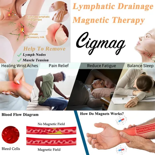 Vista 2 de Pulsera de cobre para hombre, imán ultra resistente, juego de collar y anillo magnético con herramienta de tamaño ajustable