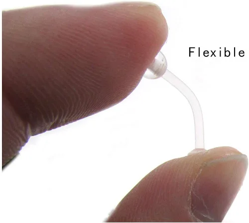Vista 4 de NewkeepsR 8G10G12G14G Bioplast Clear Flat Tongue Nipple Ring Flexible Retainers Spacers Labret Bar