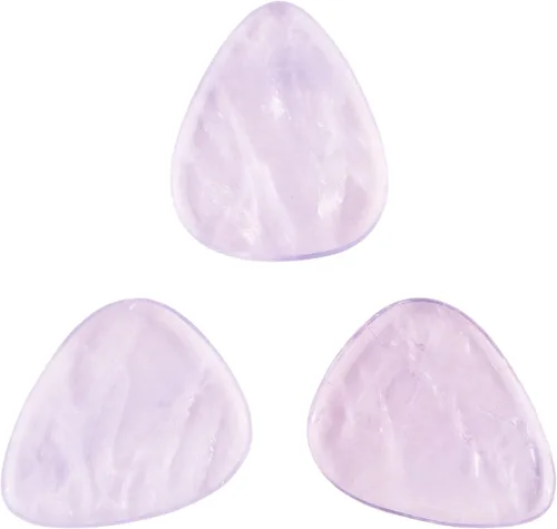 Vista 88 de Púa de Guitarra o Bajo de Piedra Amatista - Calibre Ultra Pesado de 3.0 mm - Forma 351 - Púa Exótica Artesanal de Gema Especial - 1 Paquete