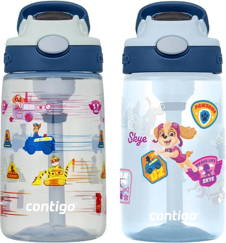 Vista 32 de Contigo Aubrey - Botella de agua para niños, paquete de 2, 20 onzas, azalea/jade y frambuesa azul. Azalea, tapa a prueba de derrames, apta