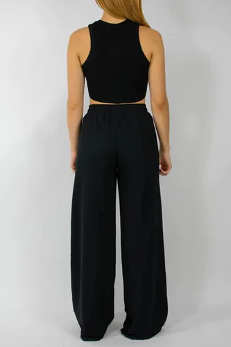 Vista 3 de Winioder Pantalones deportivos de pierna ancha para mujer, elásticos, de cintura alta, holgados, para adolescentes, niñas, pantalones deportivos