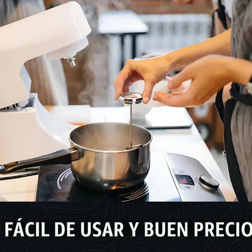 Vista 6 de Termómetro de caramelo con clip para olla - Termómetro de aceite para freír profundo para freír y fabricación de velas - Negro