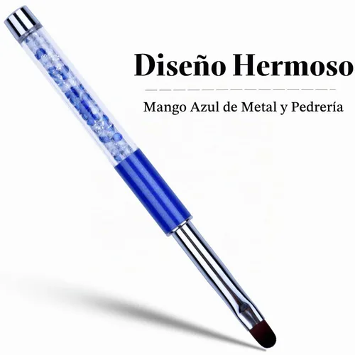 Vista 2 de 1 unids Oval UV Gel Nail Brush Rhinestone Mango Profesional Nail Art Herramientas Tamaño 8