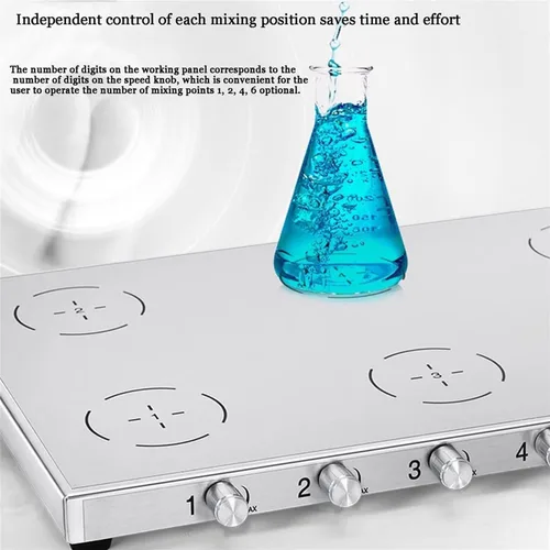 Vista 5 de Lab Magnetic Mixer Stirrer Machine,with Stainless Steel Work Plate, 20-2000 RPM Stepless Speed Regulation, for Liquid Mixing (1)