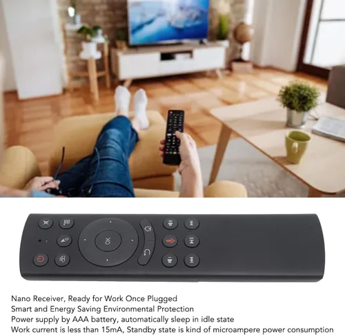 Vista 4 de Control remoto de repuesto para caja de TV G10S, control remoto de detección de voz de 2.4G con receptor USB, control de voz para proyector de PC