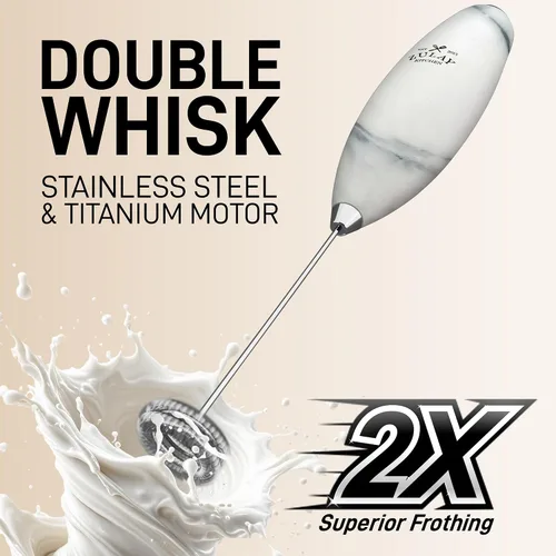Vista 509 de Zulay Milk Boss Espumador de leche potente manual, hace espuma para latte, batidor para mezclar bebidas, café, miniespumador para capuchino, frappé