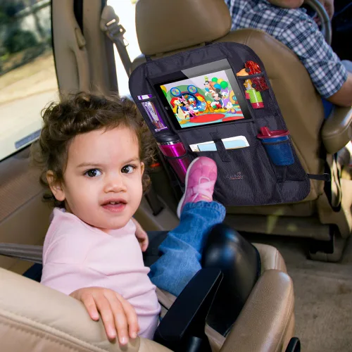 Vista 6 de Asiento trasero para carro Mom's Besty, organizador con soporte para tablet; bolsillo con pantalla táctil para tabletas Android e iOS de hasta 10.1